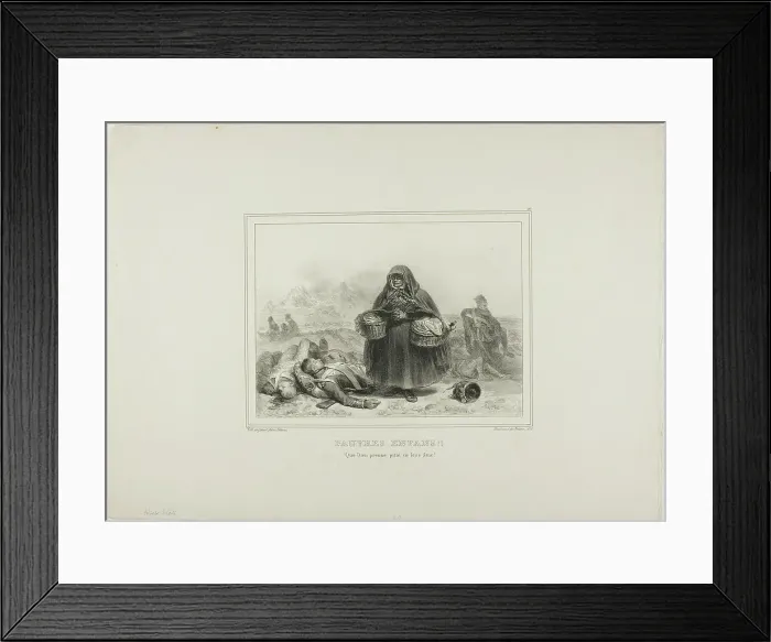 Framed Print : Poor Children!! May God take pity on their souls!, 1834. Creator: Auguste Raffet Framed Print : Poor Children!! May God take pity on their souls!, 1834. Creator: Auguste Raffet