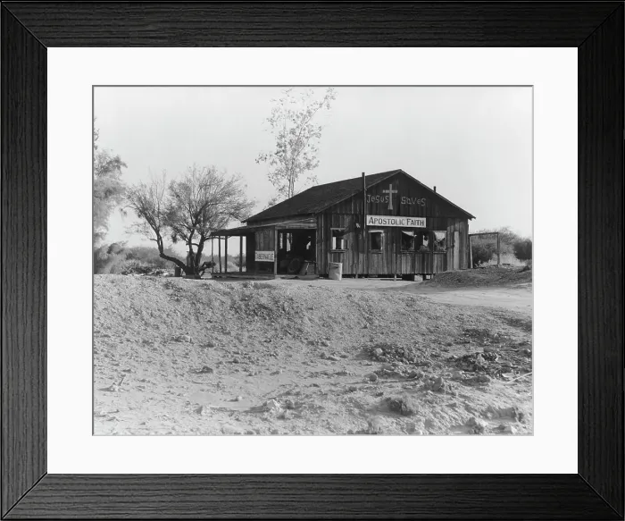 Framed Print : Church near Blythe, California, 1936. Creator: Dorothea Lange Framed Print : Church near Blythe, California, 1936. Creator: Dorothea Lange