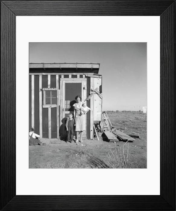 Framed Print : Resettled at Bosque Farms project - family of four from Taos Junction, 1935. Creator: Dorothea Lange Framed Print : Resettled at Bosque Farms project - family of four from Taos Junction, 1935. Creator: Dorothea Lange
