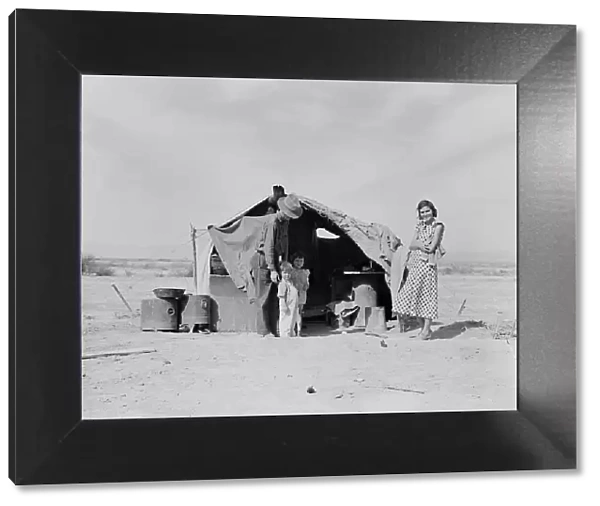 This family...about to be returned to Oklahoma...Neideffer Camp, Imperial Valley, CA, 1937. Creator: Dorothea Lange