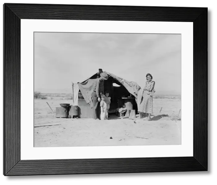 Framed Print : This family...about to be returned to Oklahoma...Neideffer Camp, Imperial Valley, CA, 1937. Creator: Dorothea Lange Framed Print : This family...about to be returned to Oklahoma...Neideffer Camp, Imperial Valley, CA, 1937. Creator: Dorothea Lange