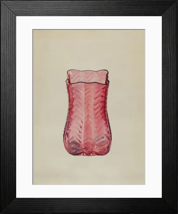Framed Print : Ruby Vase, c. 1936. Creator: Ralph Atkinson Framed Print : Ruby Vase, c. 1936. Creator: Ralph Atkinson