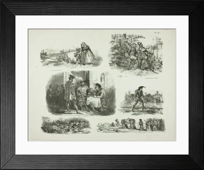 Framed Print : Sheet of Sketches, 1829. Creator: Auguste Raffet Framed Print : Sheet of Sketches, 1829. Creator: Auguste Raffet