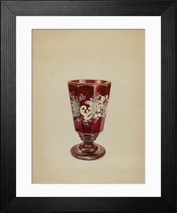 Framed Print : Vase (Ruby Glass), c. 1936. Creator: Ralph Atkinson Framed Print : Vase (Ruby Glass), c. 1936. Creator: Ralph Atkinson