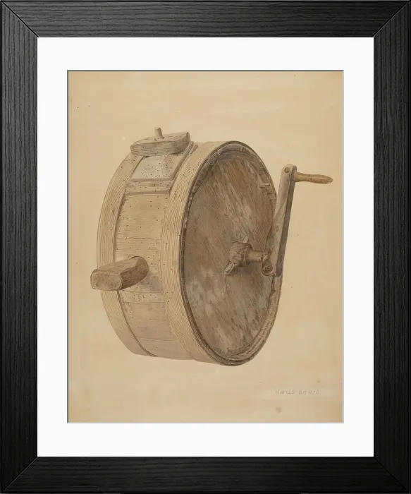 Framed Print : Butter Churn, c. 1942. Creator: Harold Ballerd