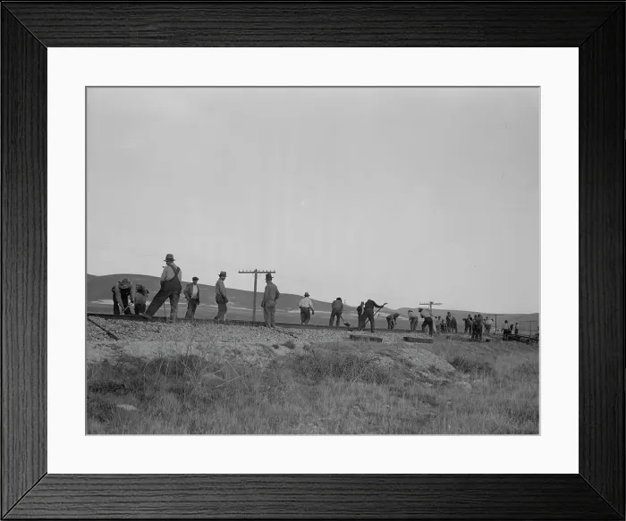 Framed Print : White section gang near King City, California, 1937. Creator: Dorothea Lange