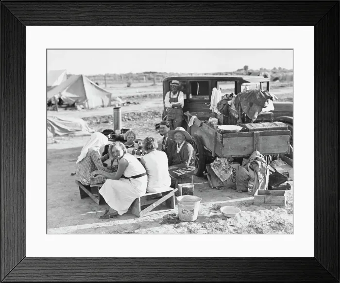 Framed Print : Potato harvesters, Kern County, California, 1935. Creator: Dorothea Lange Framed Print : Potato harvesters, Kern County, California, 1935. Creator: Dorothea Lange