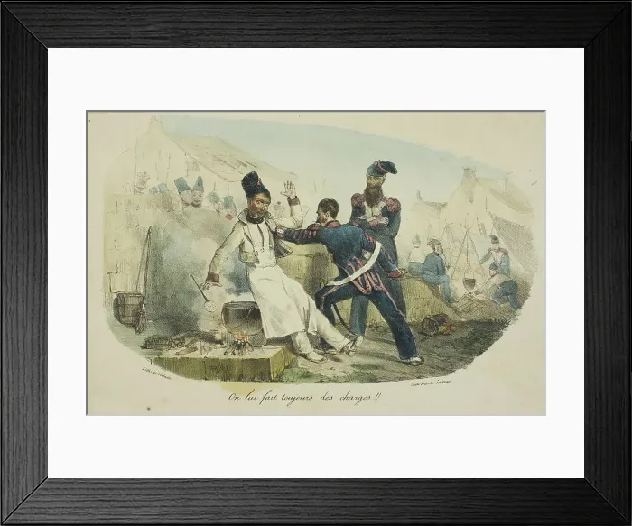 Framed Print : On lui Fait Toujours des Charges!!, 1827. Creator: Auguste Raffet Framed Print : On lui Fait Toujours des Charges!!, 1827. Creator: Auguste Raffet
