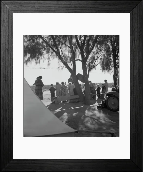 Framed Print : Sunday school for migrant children in a potato pickers camp, Kern County, California, 1937. Creator: Dorothea Lange Framed Print : Sunday school for migrant children in a potato pickers camp, Kern County, California, 1937. Creator: Dorothea Lange