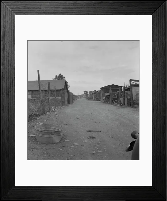 Framed Print : Slums of East El Centro, California, 1937. Creator: Dorothea Lange Framed Print : Slums of East El Centro, California, 1937. Creator: Dorothea Lange