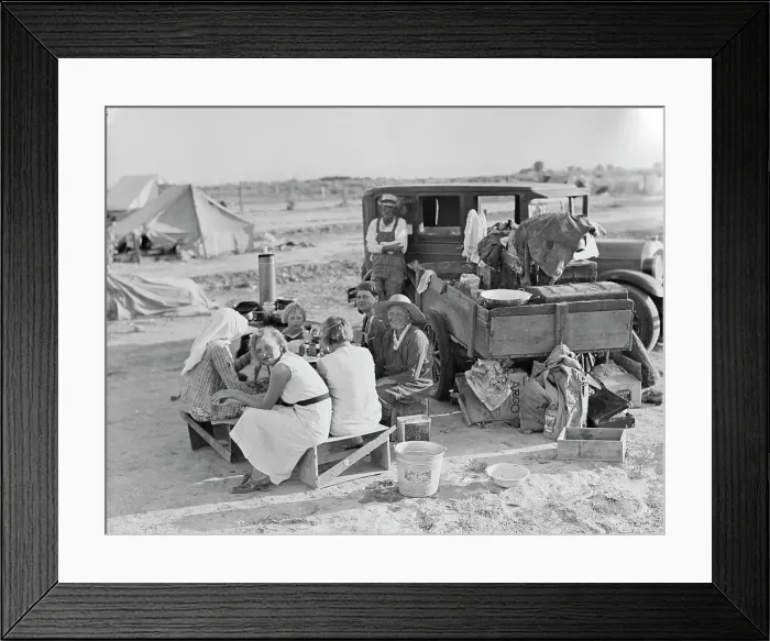 Framed Print : Potato harvesters, Kern County, California, 1935. Creator: Dorothea Lange Framed Print : Potato harvesters, Kern County, California, 1935. Creator: Dorothea Lange