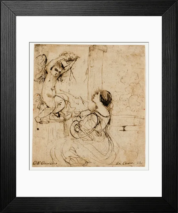 Framed Print : Woman with Putto, n.d. Creator: Guercino Framed Print : Woman with Putto, n.d. Creator: Guercino