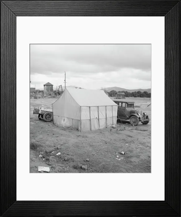 Framed Print : Citrus workers in winter quarters, near Lindsay, Tulare County, California, 1939. Creator: Dorothea Lange Framed Print : Citrus workers in winter quarters, near Lindsay, Tulare County, California, 1939. Creator: Dorothea Lange