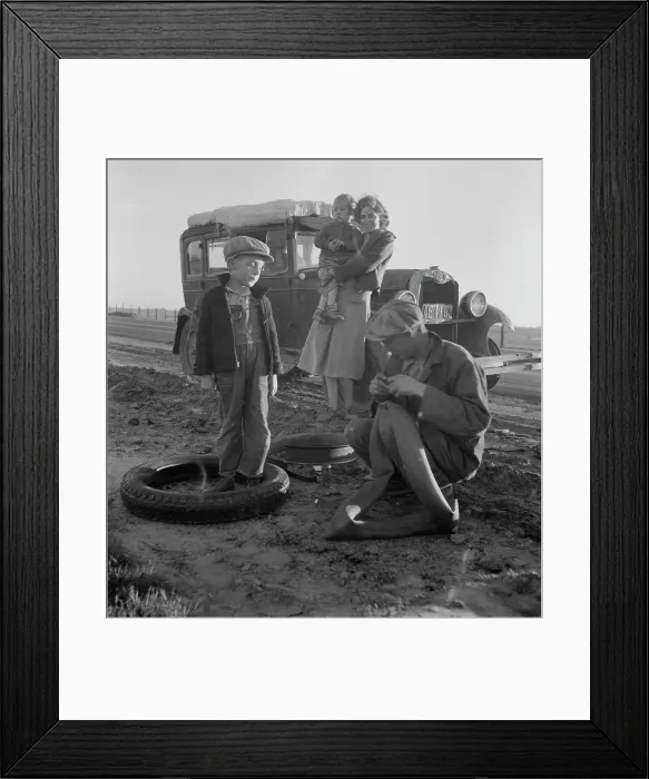Framed Print : Migratory agricultural worker family along California highway. U.S. 99. 1937. Creator: Dorothea Lange Framed Print : Migratory agricultural worker family along California highway. U.S. 99. 1937. Creator: Dorothea Lange