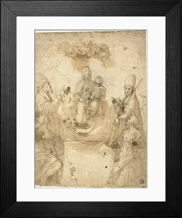 Framed Print : Madonna and Child with Adoring Saints, n.d. Creators: Guglielmo Caccia, Giuseppe Antonio Caccioli, Francesco Vanni Framed Print : Madonna and Child with Adoring Saints, n.d. Creators: Guglielmo Caccia, Giuseppe Antonio Caccioli, Francesco Vanni