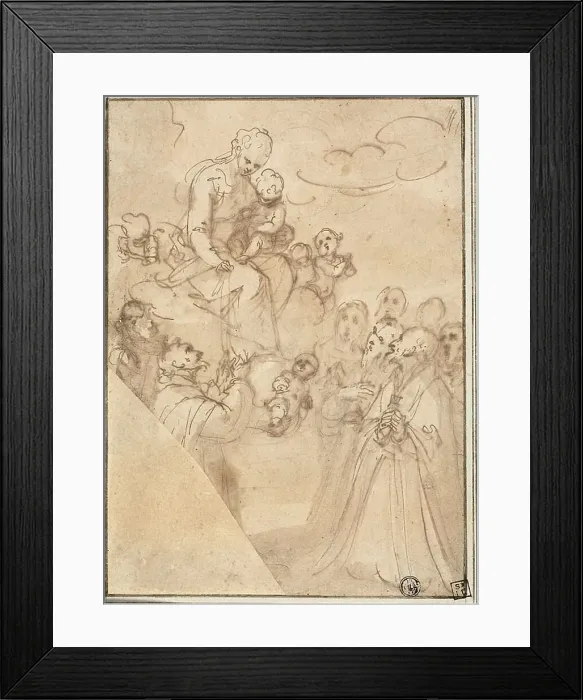 Framed Print : Madonna of the Rosary, with Dominic and Other Saints, n.d. Creator: Guglielmo Caccia Framed Print : Madonna of the Rosary, with Dominic and Other Saints, n.d. Creator: Guglielmo Caccia