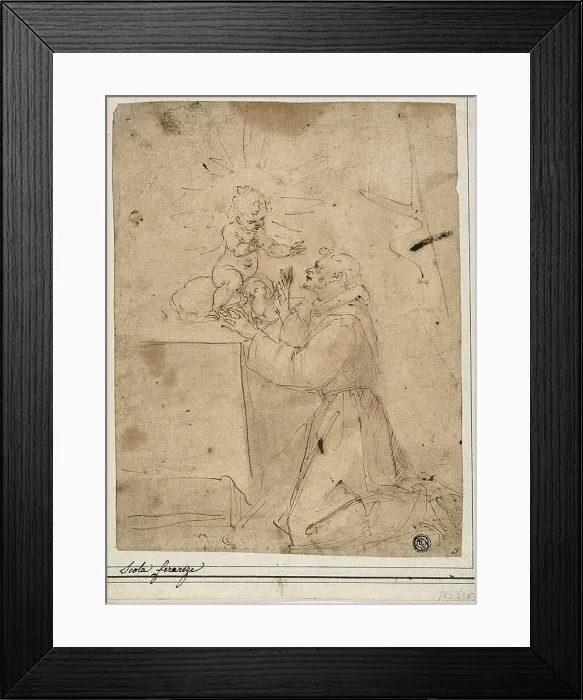 Framed Print : Saint Anthony of Padua Adoring the Christ Child, n.d. Creator: Guglielmo Caccia