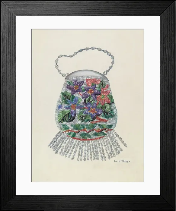 Framed Print : Purse, c. 1937. Creator: Ruth Buker Framed Print : Purse, c. 1937. Creator: Ruth Buker