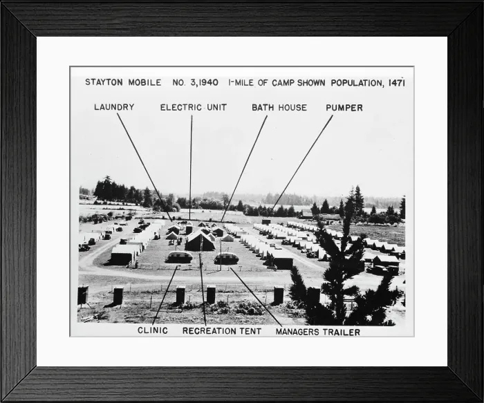 Framed Print : Farm Security Administration camp, Klamath Falls, Oregon, 1941. Creator: Dorothea Lange Framed Print : Farm Security Administration camp, Klamath Falls, Oregon, 1941. Creator: Dorothea Lange