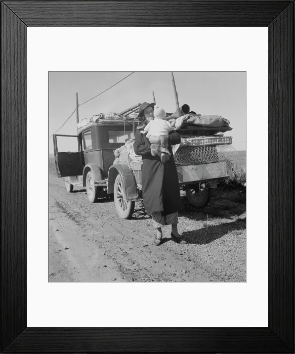 Framed Print : Missouri family...seven months from the drought area, 1937. Creator: Dorothea Lange Framed Print : Missouri family...seven months from the drought area, 1937. Creator: Dorothea Lange