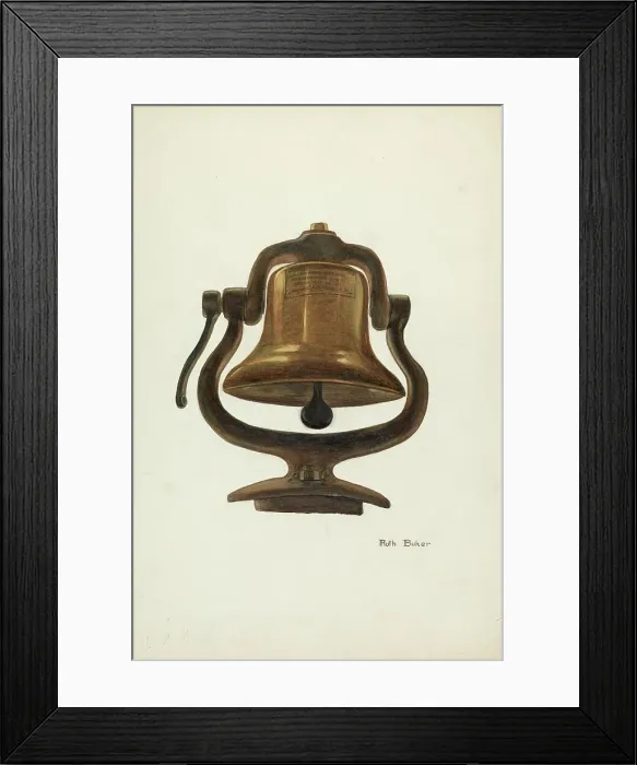 Framed Print : Locomotive Bell, c. 1937. Creator: Ruth Buker Framed Print : Locomotive Bell, c. 1937. Creator: Ruth Buker