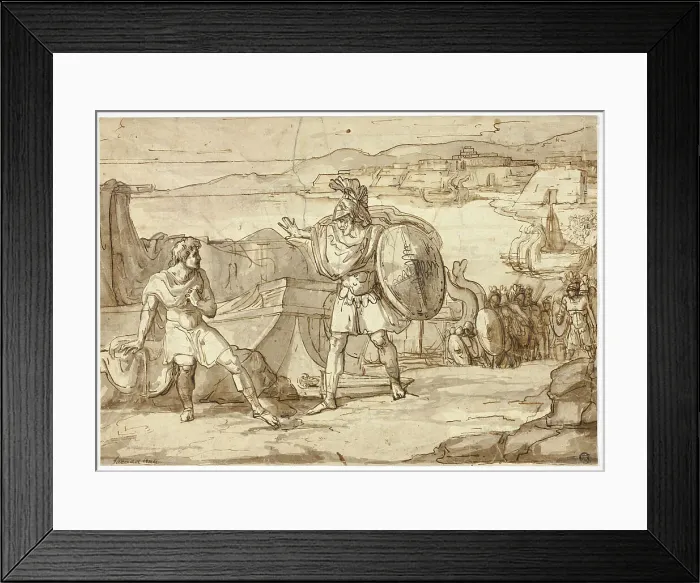 Framed Print : Scene from the Iliad: Confrontation of Two Warriors, n.d. Creators: Jacopino del Conte, Vincenzo Camuccini Framed Print : Scene from the Iliad: Confrontation of Two Warriors, n.d. Creators: Jacopino del Conte, Vincenzo Camuccini
