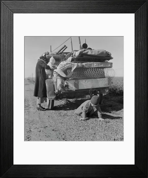 Framed Print : Missouri family... seven months from the drought area, Tracy (vicinity), California, 1937. Creator: Dorothea Lange Framed Print : Missouri family... seven months from the drought area, Tracy (vicinity), California, 1937. Creator: Dorothea Lange