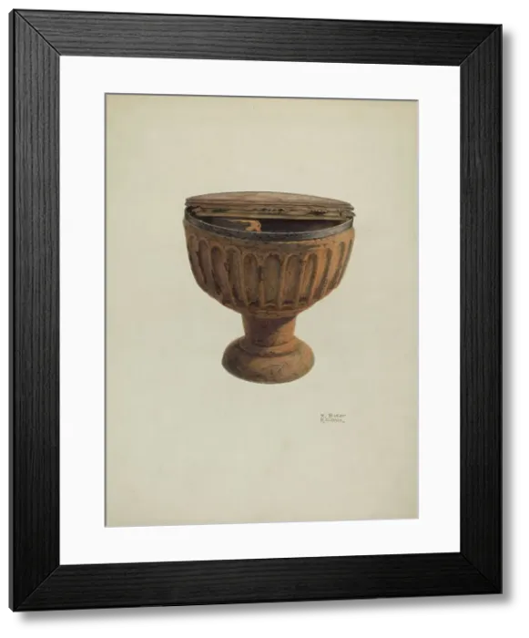 Framed Print : Baptismal Font, 1939. Creators: Ruth Buker, Raymond E. Noble Framed Print : Baptismal Font, 1939. Creators: Ruth Buker, Raymond E. Noble