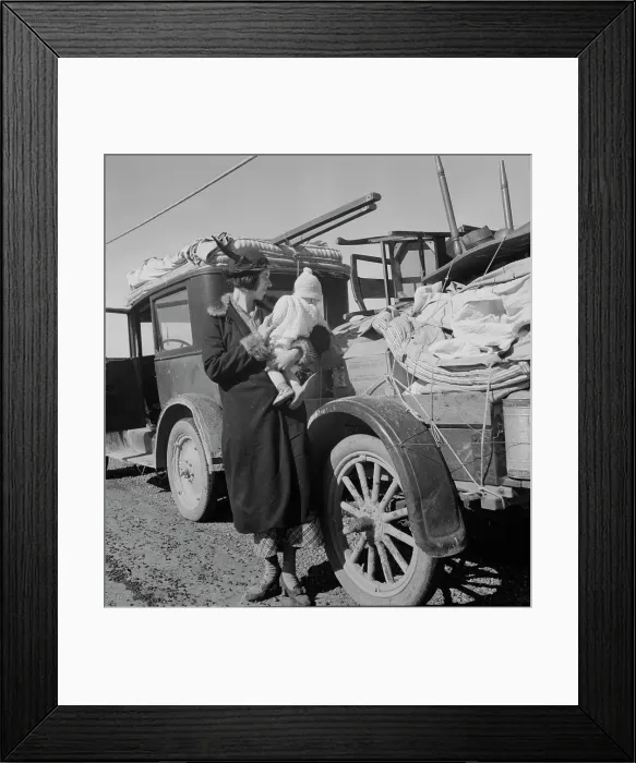 Framed Print : Missouri family... seven months from the drought area, Tracy (vicinity), California, 1937. Creator: Dorothea Lange Framed Print : Missouri family... seven months from the drought area, Tracy (vicinity), California, 1937. Creator: Dorothea Lange