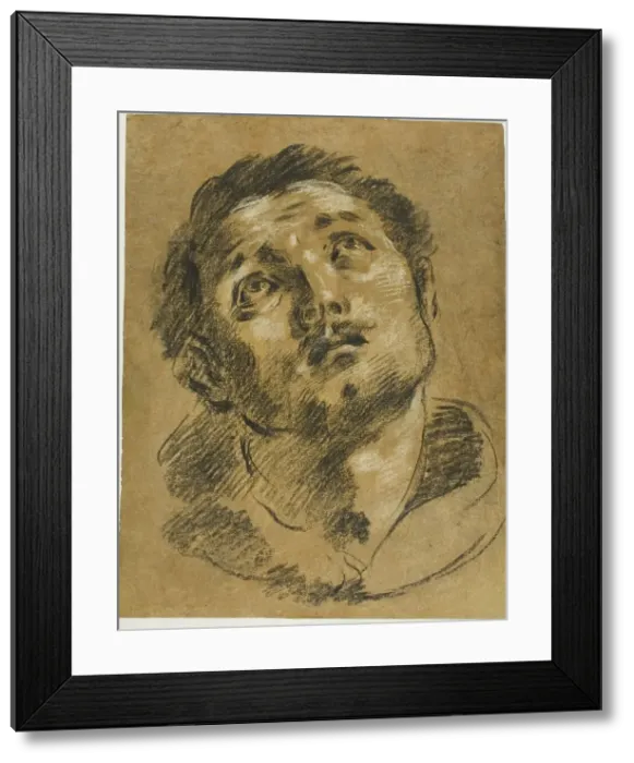 Framed Print : Head of Saint Stephen: Study for the Martyrdom of Saint Stephen, 1627 / 30. Creator: Jacopo Cavedone Framed Print : Head of Saint Stephen: Study for the Martyrdom of Saint Stephen, 1627 / 30. Creator: Jacopo Cavedone