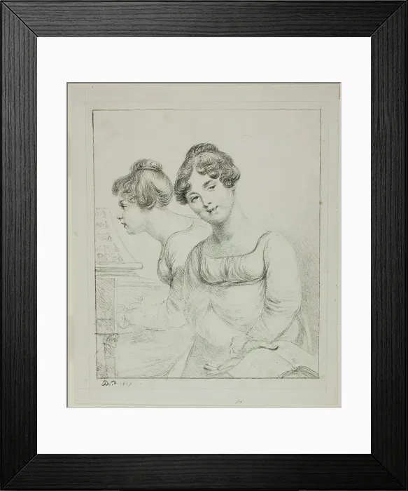 Framed Print : Madame Lavallée and Madame de Valory, 1817. Creator: Vivant Denon Framed Print : Madame Lavallée and Madame de Valory, 1817. Creator: Vivant Denon