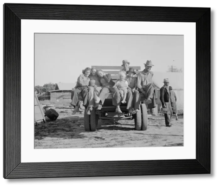Framed Print : California pea pickers returning to camp... near Santa Clara, California, 1937. Creator: Dorothea Lange Framed Print : California pea pickers returning to camp... near Santa Clara, California, 1937. Creator: Dorothea Lange