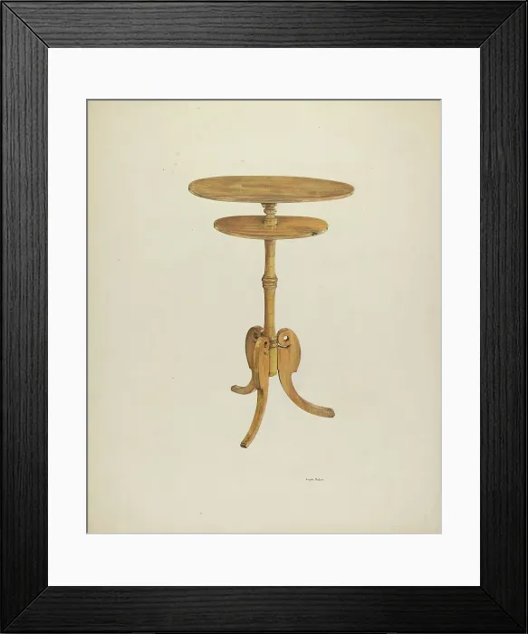 Framed Print : Zoar Bed Side Stand, c. 1939. Creator: Angelo Bulone Framed Print : Zoar Bed Side Stand, c. 1939. Creator: Angelo Bulone