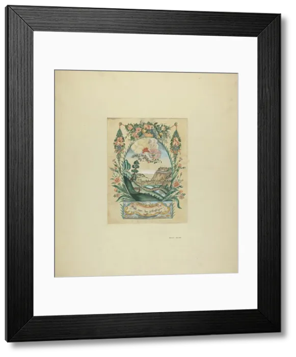 Framed Print : Zoar Decorative Painting: This World and the Next, c. 1938. Creator: Angelo Bulone. Zoar Decorative Painting: This World and the Next, c. 1938. Creator: Angelo Bulone Framed Print : Zoar Decorative Painting: This World and the Next, c. 1938. Creator: Angelo Bulone. Zoar Decorative Painting: This World and the Next, c. 1938. Creator: Angelo Bulone