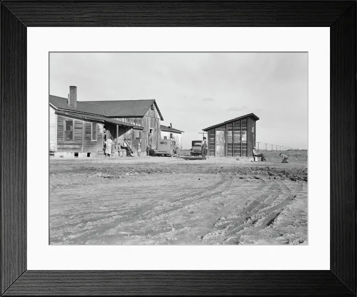Framed Print : Cotton workers, outskirts of Firebaugh, west side of San Joaquin Valley, California, 1939. Creator: Dorothea Lange Framed Print : Cotton workers, outskirts of Firebaugh, west side of San Joaquin Valley, California, 1939. Creator: Dorothea Lange