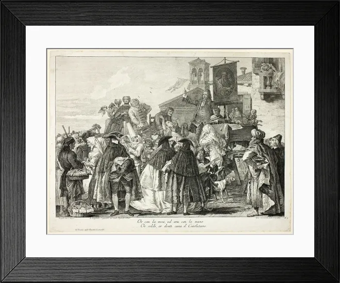 Framed Print : The Tooth Puller, plate nine from Selection of Pictures from Venetian Collections, 1765. Creator: Giacomo Leonardis Framed Print : The Tooth Puller, plate nine from Selection of Pictures from Venetian Collections, 1765. Creator: Giacomo Leonardis