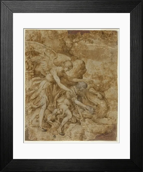 Framed Print : Tobias and the Angel Raphael, c.1605. Creator: Jacopo Ligozzi Framed Print : Tobias and the Angel Raphael, c.1605. Creator: Jacopo Ligozzi
