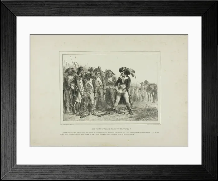 Framed Print : Of what do you have to complain?, 1836. Creator: Auguste Raffet Framed Print : Of what do you have to complain?, 1836. Creator: Auguste Raffet
