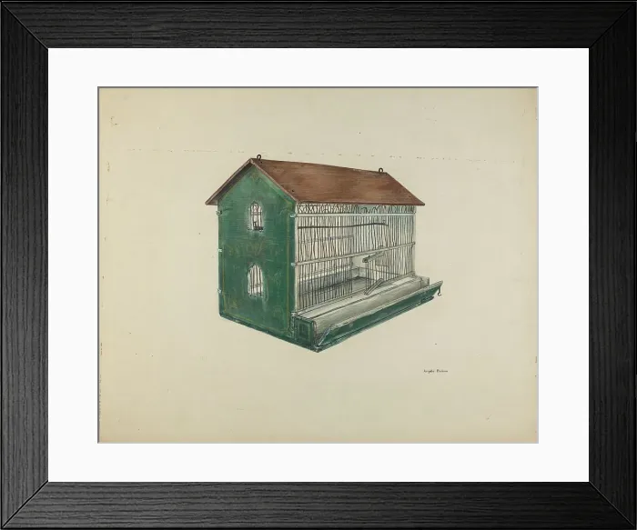 Framed Print : Zoar Bird Cage, c. 1939. Creator: Angelo Bulone Framed Print : Zoar Bird Cage, c. 1939. Creator: Angelo Bulone