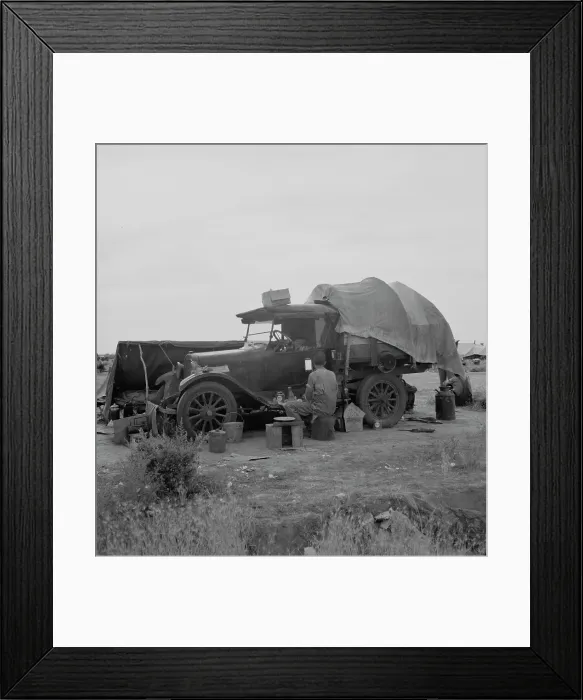 Framed Print : Potato picker in camp near Shafter, California, 1937. Creator: Dorothea Lange Framed Print : Potato picker in camp near Shafter, California, 1937. Creator: Dorothea Lange