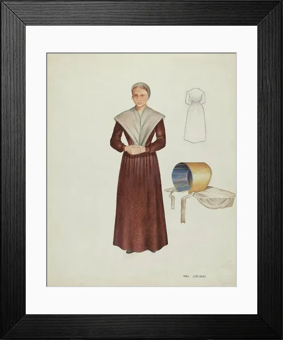 Framed Print : Shaker Costume, c. 1937. Creator: William Paul Childers Framed Print : Shaker Costume, c. 1937. Creator: William Paul Childers