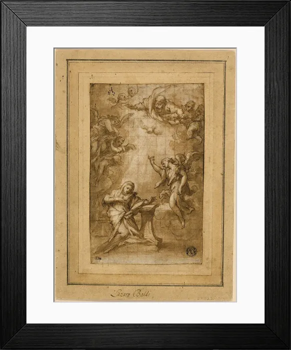 Framed Print : Study for the Annunciation, n.d. Creator: Lazzaro Baldi Framed Print : Study for the Annunciation, n.d. Creator: Lazzaro Baldi