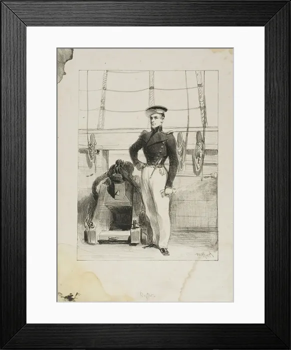Framed Print : Royal Navy, Line Crew, Ship's Ensign, 1830–33. Creator: Auguste Raffet Framed Print : Royal Navy, Line Crew, Ship's Ensign, 1830–33. Creator: Auguste Raffet