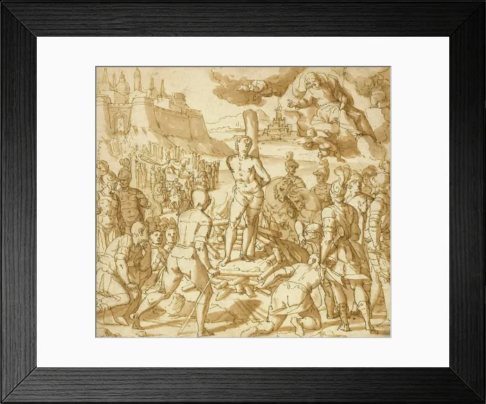 Framed Print : Study for Saint James Saving an Innocent from the Flames, 1600. Creator: Lazzaro Tavarone Framed Print : Study for Saint James Saving an Innocent from the Flames, 1600. Creator: Lazzaro Tavarone