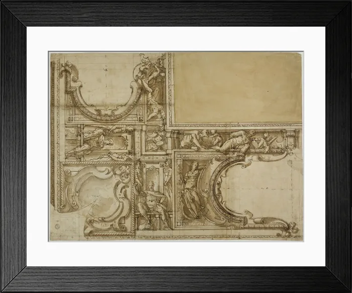 Framed Print : Design for a Ceiling Decoration, 1590 / 1614. Creator: Lazzaro Tavarone Framed Print : Design for a Ceiling Decoration, 1590 / 1614. Creator: Lazzaro Tavarone