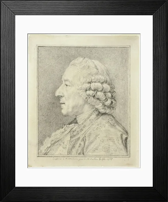 Framed Print : Bust of a Man in Profile to the Left, 1767. Creator: Charles Nicolas Cochin Framed Print : Bust of a Man in Profile to the Left, 1767. Creator: Charles Nicolas Cochin