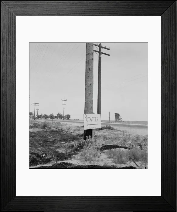 Framed Print : Sign on USHighway 99 near Shafter, California, 1937. Creator: Dorothea Lange Framed Print : Sign on USHighway 99 near Shafter, California, 1937. Creator: Dorothea Lange