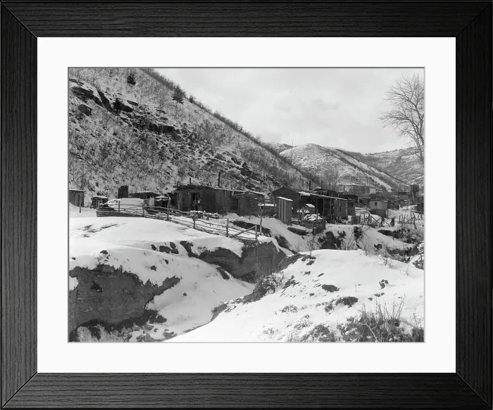 Framed Print : Utah coal miners houses, Blue Blaze mine, Consumer, near Price, Utah. 1936. Creator: Dorothea Lange Framed Print : Utah coal miners houses, Blue Blaze mine, Consumer, near Price, Utah. 1936. Creator: Dorothea Lange