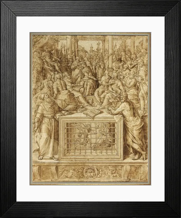 Framed Print : Saint Catherine Disputing with the Philosophers, 1562 / 63. Creator: Livio Agresti da Forlì Framed Print : Saint Catherine Disputing with the Philosophers, 1562 / 63. Creator: Livio Agresti da Forlì