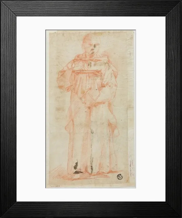 Framed Print : Standing Monk Holding Host and Palen, n.d. Creators: Lodovico Carracci, Simone Cantarini, Bartolomeo Cesi Framed Print : Standing Monk Holding Host and Palen, n.d. Creators: Lodovico Carracci, Simone Cantarini, Bartolomeo Cesi